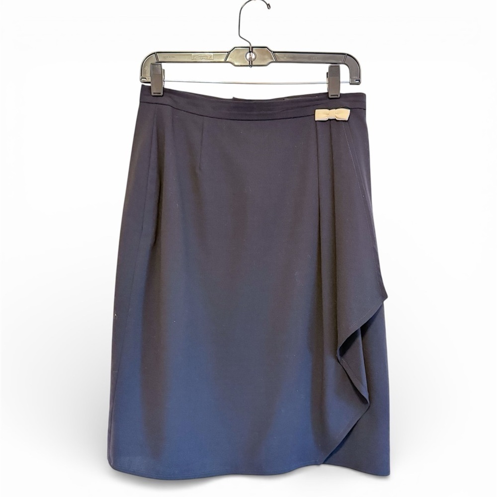 ESCADA Margaretha Ley Vintage faux wrap lightweight wool skirt size 38 (S)